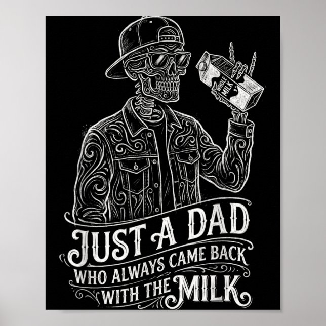 a Dad Who Came Back Fathers Day Funny Skeleton Poster (Front)