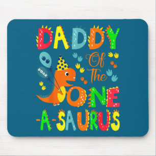 A Daddy Saurus 1st Birthday Dinosaur Mouse Pad