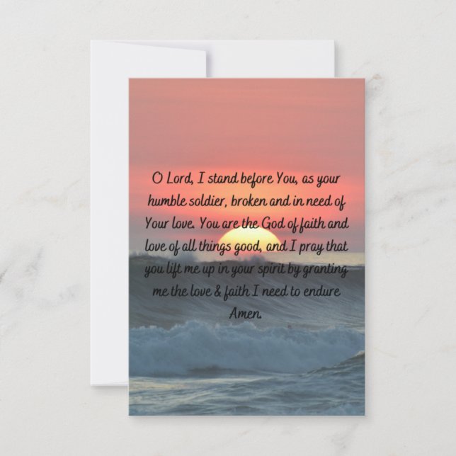 A Daily Humbling Prayer Flat Greeting Card (Front)