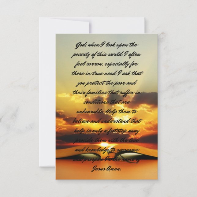 A Daily Prayer For Poverty Flat Greeting Card (Front)