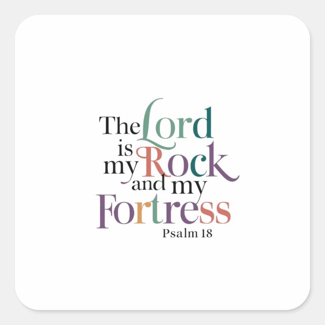 A Daily Reminder of God's Protection and Power Square Sticker (Front)