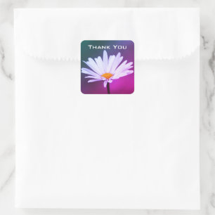 A Daisy Flower Thank You Square Sticker