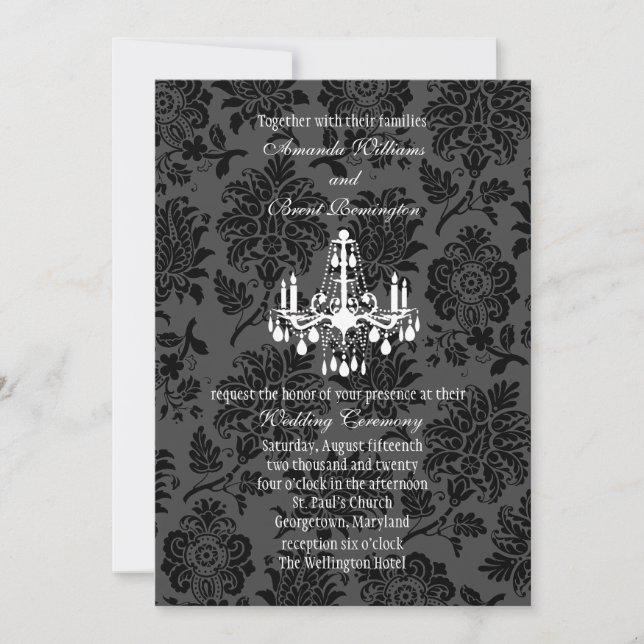 A Damask Victorian Wedding Invitation (Front)
