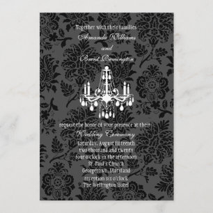 A Damask Victorian Wedding Invitation
