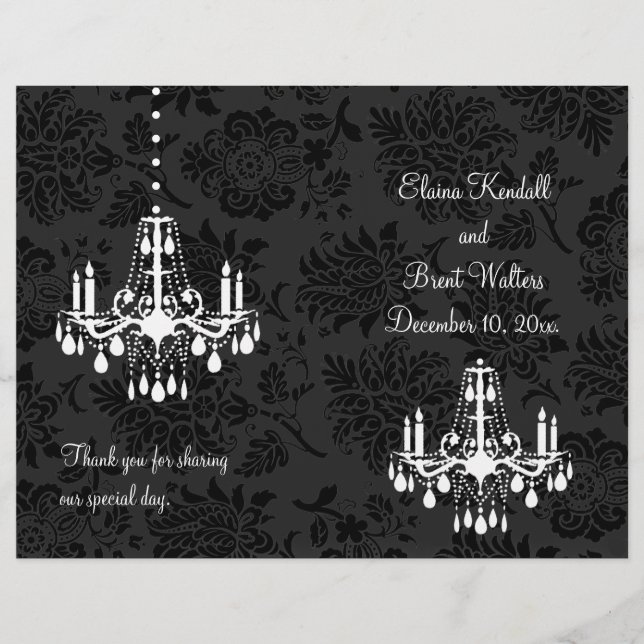 A Damask Victorian Wedding Program (Front)