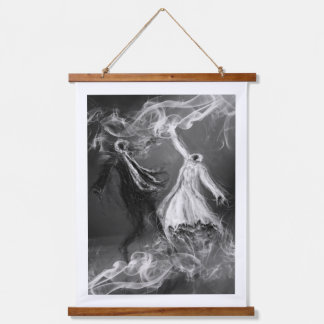 A dance of good and evil hanging tapestry