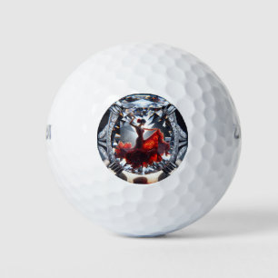 a dancer confined in a jewel golf balls
