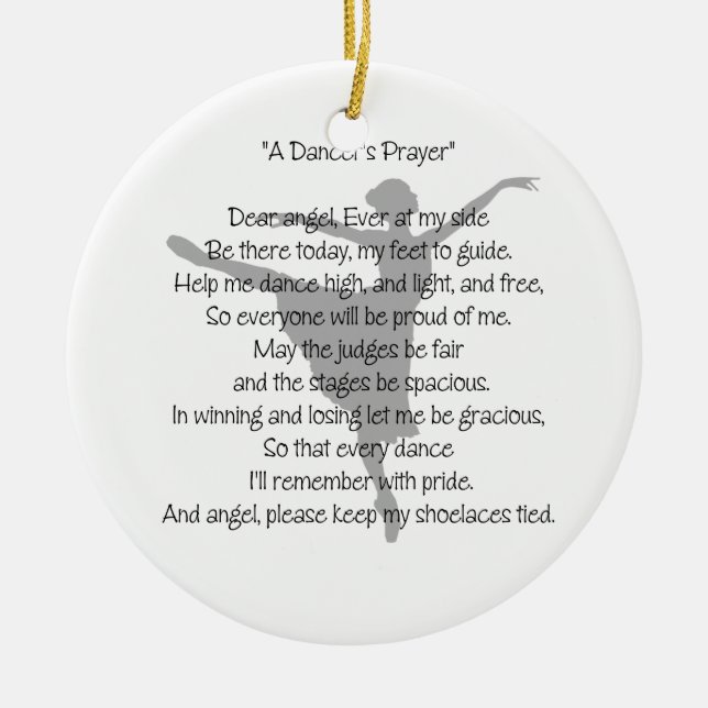 A Dancer's Prayer Dance Photo Ornament (Front)