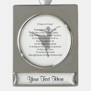 A Dancer's Prayer Dance Silver Plated Banner Ornament