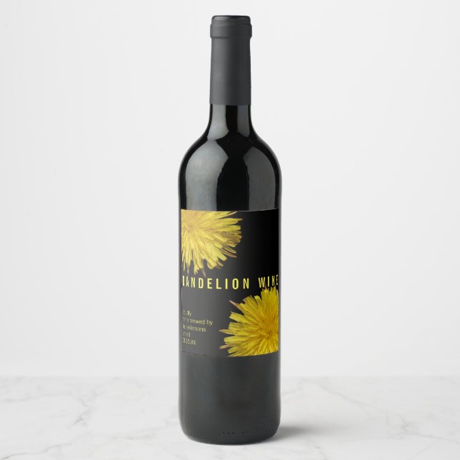 A Dandelion 1 | Home Brewed Dandelion Wine Custom Wine Label (Front)