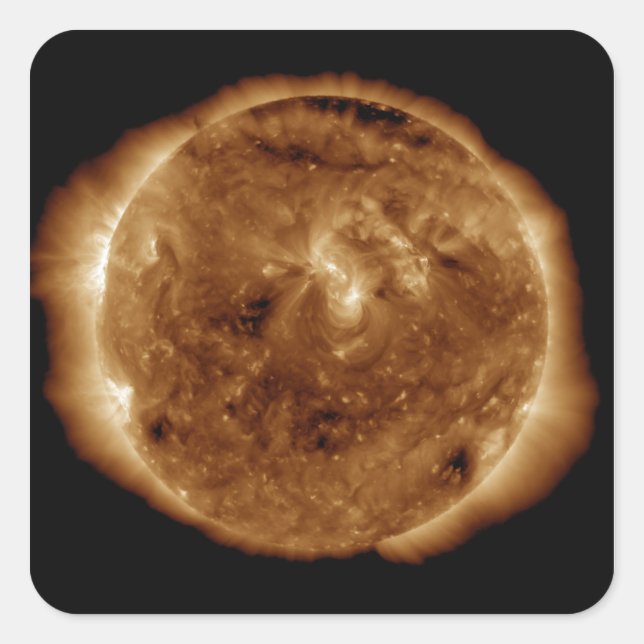A dark rift in the sun's atmosphere square sticker (Front)