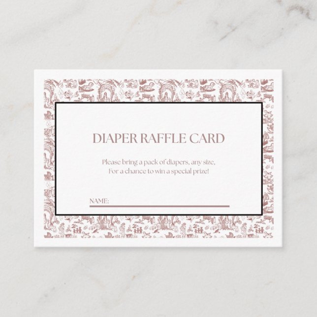 A Darling Arrival - Diaper Raffle Card (Front)