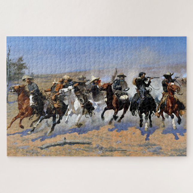 A Dash for the Timber 1889 Frederic Remington Jigsaw Puzzle (Horizontal)