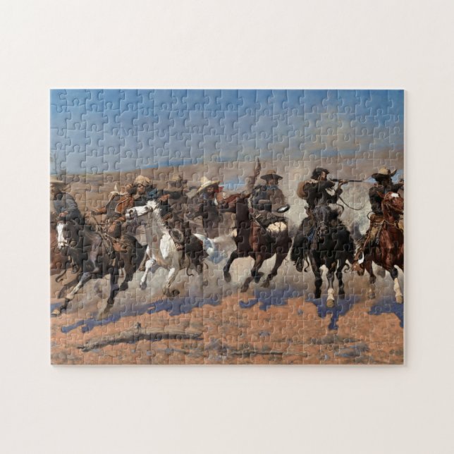 A Dash for the Timber by Frederic Remington Jigsaw Puzzle (Horizontal)