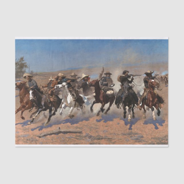 A Dash for the Timber by Frederic Remington Tissue Paper (Front)