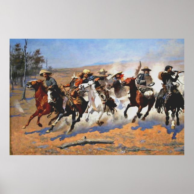 A Dash for the Timber, Frederick Remington, Poster (Front)