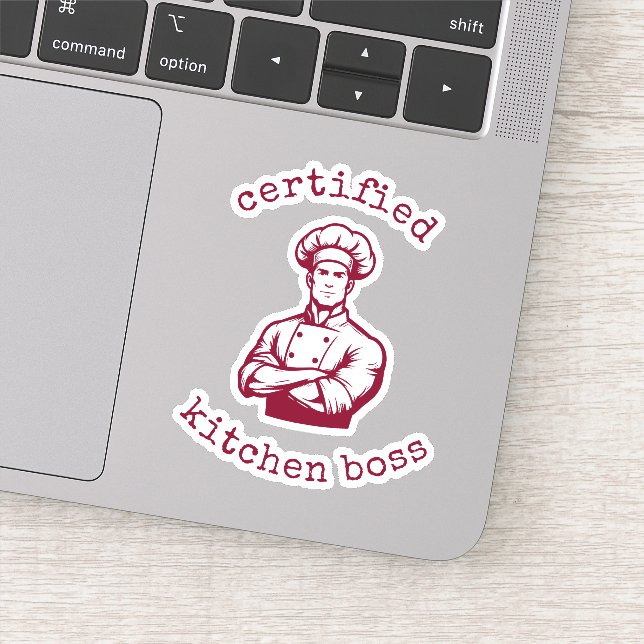 A dashing burgundy colour comic style of chef (Detail)