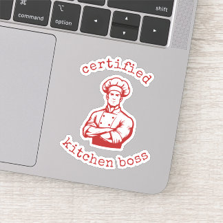 A dashing chef in a deep red comic style