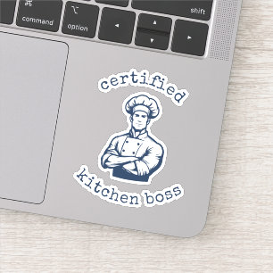 A dashing Navy colour comic style of chef