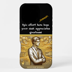 A Data Scientist Visualising Knowledge at Sunset iPhone 16 Pro Max Case