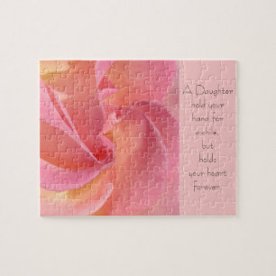 A Daughter holds your Heart puzzle Pink Rose