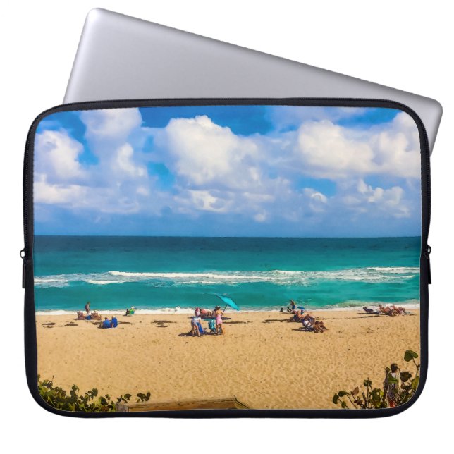 A Day at the Beach Laptop Sleeve (Front)