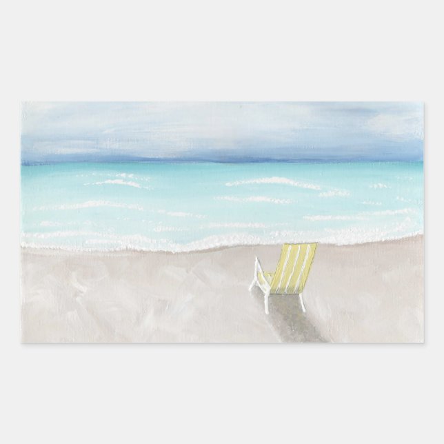 A Day at the Beach Rectangular Sticker (Front)