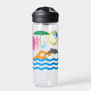 A day at the beach water bottle