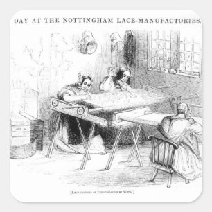 A Day at the Nottingham Lace Manufacturers Square Sticker