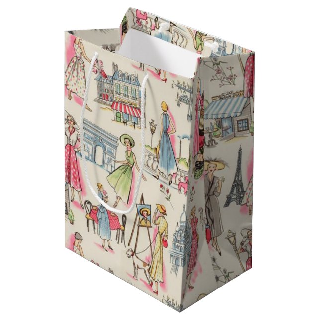 A Day in Paris Medium Gift Bag (Front Angled)