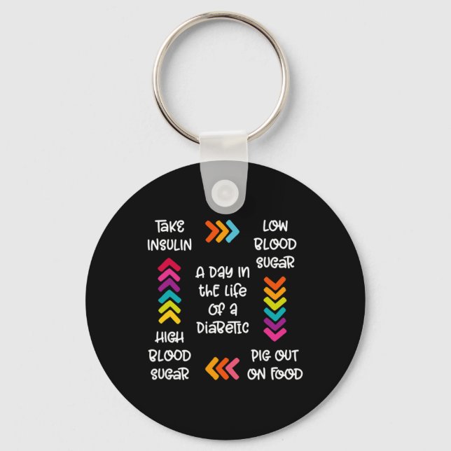 A Day In The Life Of A Diabetic  Key Ring (Front)