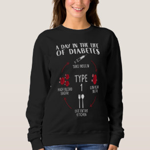 A Day In The Life Of Diabetes Type 1 Awareness Mon Sweatshirt