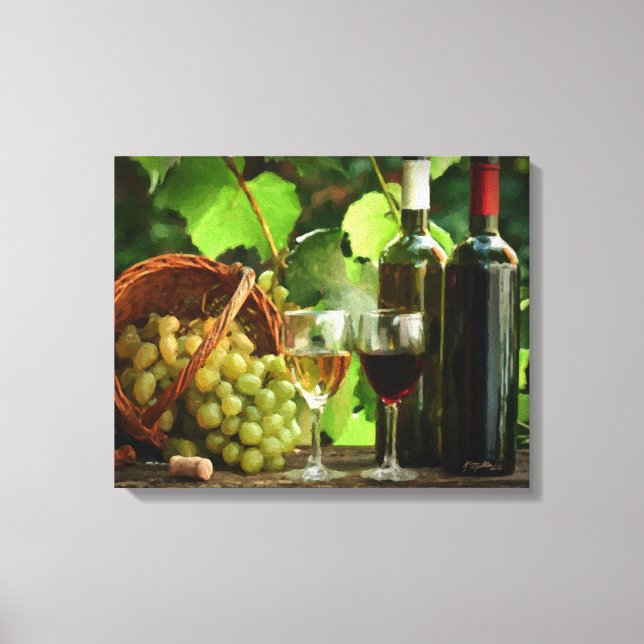 A Day of Wine Tasting Wrapped Canvas Print (Front)