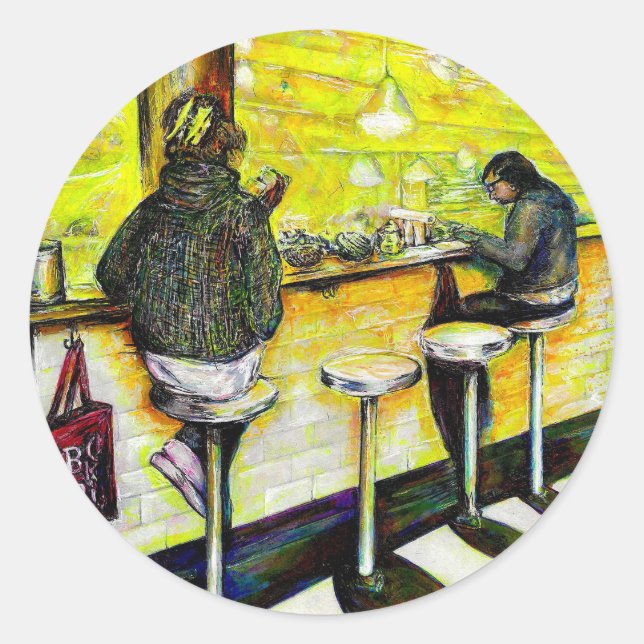 A Day Off from Crazy Classic Round Sticker (Front)