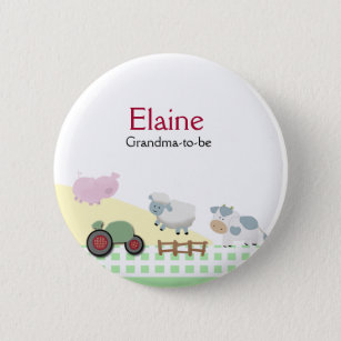 A Day on the Farm NAME TAG Personalised Button