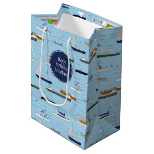 A Day On the River coastal lake river boating Medium Gift Bag