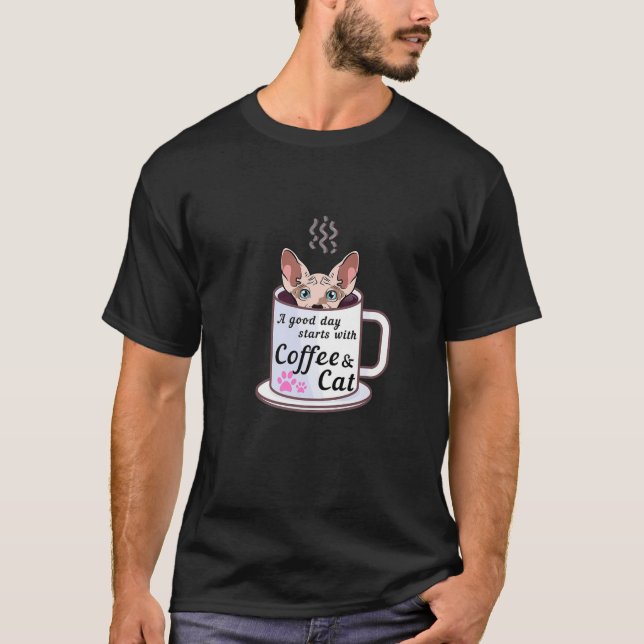 A Day Starts With Coffee T-Shirt (Front)