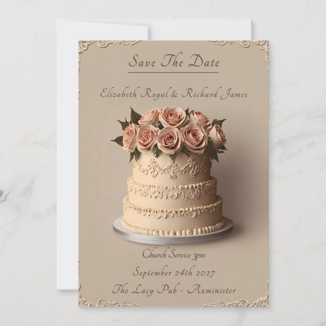 A Day to Remember Wedding Cake Wedding  Invitation (Front)