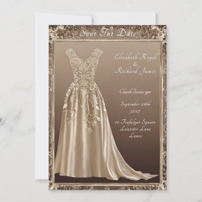A Day to Remember Wedding Dress Invitation (Front)