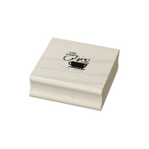 A day without a coffee rubber stamp