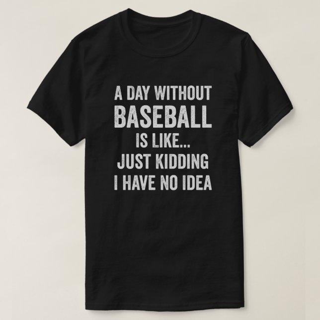 A Day Without Baseball Is Like Baseball Lover T-Shirt (Design Front)