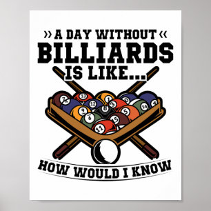 A Day Without Billiards Is Like Billiard Pool Snoo Poster