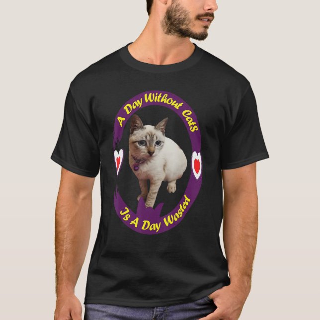 A Day Without Cats Is A Day Wasted T-Shirt (Front)