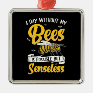 A Day Without My Bees Metal Tree Decoration