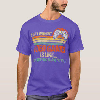 A Day Without Video Games Vintage Video Gamer Gami T-Shirt