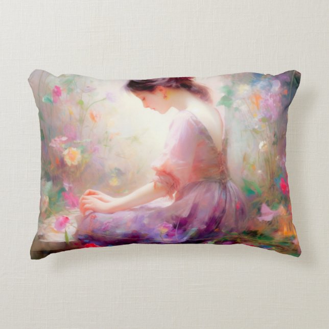 A Daydream of Flowers  Decorative Cushion (Front)