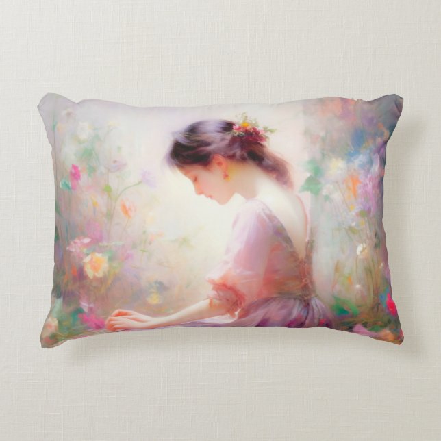A Daydream of Flowers  Decorative Cushion (Front)