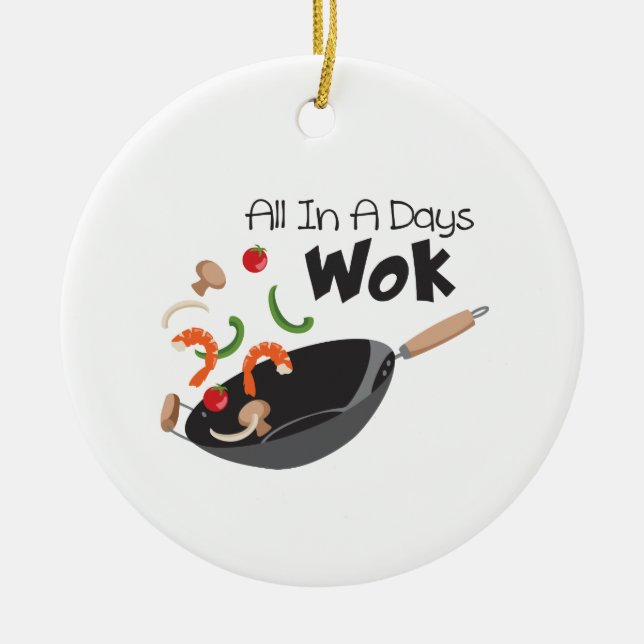 A Days Wok Ceramic Tree Decoration (Front)