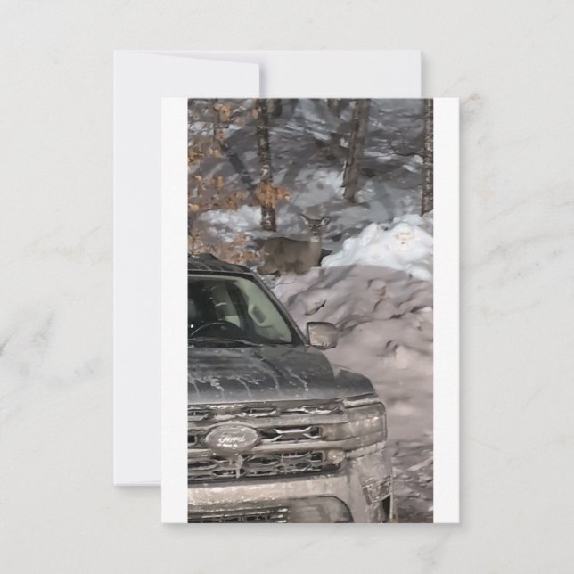 A dear in the headlights invitation (Front)