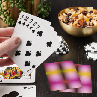 A deck of playing cards is fanned out